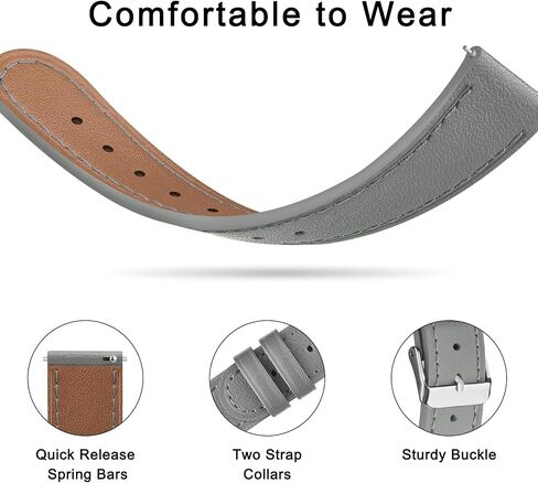 18mm Quick Released Watch Band Compatible with Fossil Gen 6 42mm / Fossil Gen 5E 42mm, Premium Grain Leather Replacement Watch Strap for Fossil Gen 6 Women's Smartwatch in Saudi Arabia