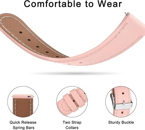 18mm Quick Released Watch Band Compatible with Fossil Gen 6 42mm / Fossil Gen 5E 42mm, Premium Grain Leather Replacement Watch Strap for Fossil Gen 6 Women's Smartwatch in Saudi Arabia