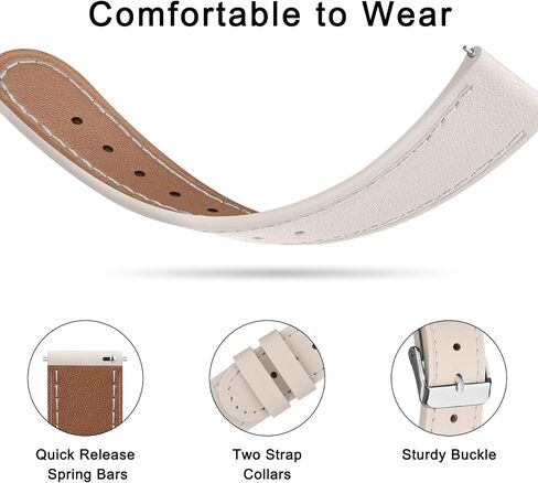 18mm Quick Released Watch Band Compatible with Fossil Gen 6 42mm / Fossil Gen 5E 42mm, Premium Grain Leather Replacement Watch Strap for Fossil Gen 6 Women's Smartwatch in Saudi Arabia