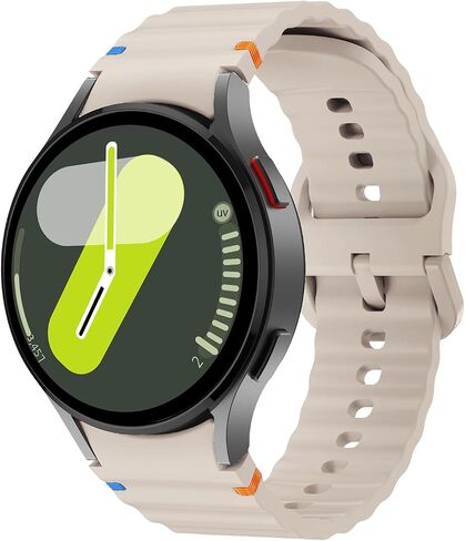 Sport Strap For Samsung Galaxy Watch 7 Band 40mm 44mm,No Gap Soft Silicone Bands For Galaxy Watch FE 40 mm/Galaxy Watch 6 5 4 Band 40mm 44mm/Galaxy Watch 6 classic 43mm 47mm For Women Men in Saudi Arabia