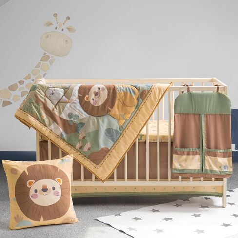 ROBOTIME Crib Bedding Set for Baby, 5-Piece Baby Bedding Set for Boys Girls, Standard Size Soft Baby Bedding Crib Set, Jungle Animals Style in Saudi Arabia