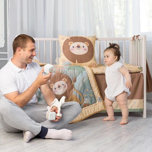 ROBOTIME Crib Bedding Set for Baby, 5-Piece Baby Bedding Set for Boys Girls, Standard Size Soft Baby Bedding Crib Set, Jungle Animals Style in Saudi Arabia
