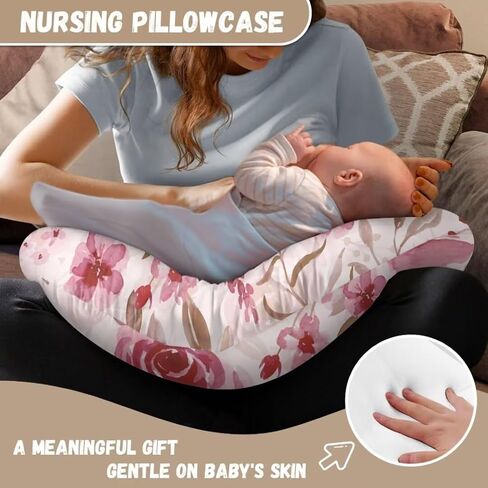 Blue Shark Print Nursing Pillow Cover for Baby Girl, 1 Pack Soft Removable Breast Feeding Pillow Cover, Cotton Nursing Pillow Cases Fit Standard Nursing Pillow in Saudi Arabia