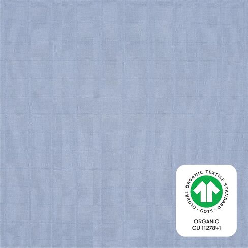 Babyletto 100% Organic Cotton All-Stages Midi Crib Sheet, GOTS-Certified, Fitted 360°, Ultra-Soft and Breathable Muslin - Dewdrop Blue in Saudi Arabia