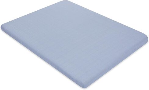 Babyletto 100% Organic Cotton All-Stages Midi Crib Sheet, GOTS-Certified, Fitted 360°, Ultra-Soft and Breathable Muslin - Dewdrop Blue in Saudi Arabia