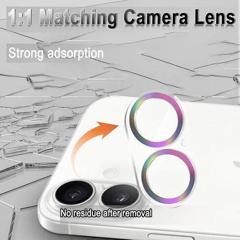 MONASAY Camera Lens Protector compatible for iPhone 16 Pro/iPhone 16 Pro Max[Strong Adhesion][Scratch Resistant] Full Coverage Matte Metal Tempered Glass Camera Cover Film, Black in Saudi Arabia