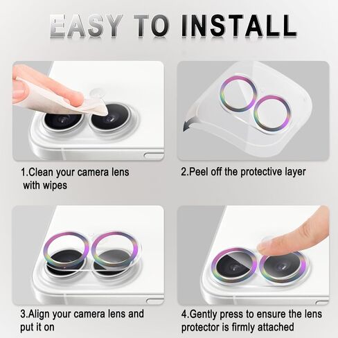 MONASAY Camera Lens Protector compatible for iPhone 16 Pro/iPhone 16 Pro Max[Strong Adhesion][Scratch Resistant] Full Coverage Matte Metal Tempered Glass Camera Cover Film, Black in Saudi Arabia