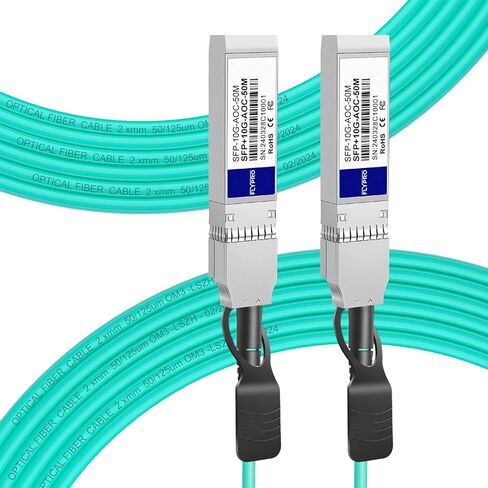 كابل 10G SFP+ AOC، FLYPROFiber SFP+ إلى SFP+ كابل ألياف بصرية نشط، ألياف OM3 MMF متصلة مباشرة مع موصلات SFP+ لـ Cisco SFP-10G-AOC30M، Ubiquiti UniFi، Supermicro، Mikrotik، 30M (98.4 قدمًا) in Saudi Arabia