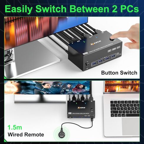 USB 3.0 Switch 4 Computers,Camgeet 4 Port USB Switch Selector for 4 Computer Share 4 USB Devices,Keyboard Mouse Switch,USB Switcher with Wired Remote and 4 Standard USB-B Cables in Saudi Arabia