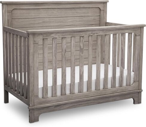 Delta Children Simmons Kids Slumbertime Monterey 4-in-1 Convertible Crib, Rustic White in Saudi Arabia