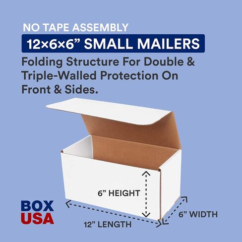 BOX USA Shipping Boxes Small 12"L x 6"W x 4"H, 50-Pack | Corrugated Cardboard Box Mailer for Packing, Moving and Storage 1264 in Kuwait