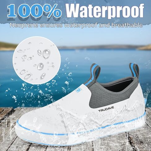 Trudave Deck Shoes for Men, Waterproof Fishing Shoe Anti-Slip Ankle Rain Shoe for Men, Yard Garden Shoes for Farming & Outdoor Work in Saudi Arabia