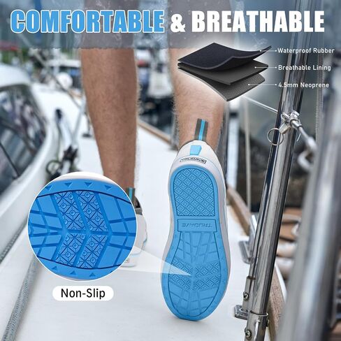 Trudave Deck Shoes for Men, Waterproof Fishing Shoe Anti-Slip Ankle Rain Shoe for Men, Yard Garden Shoes for Farming & Outdoor Work in Saudi Arabia
