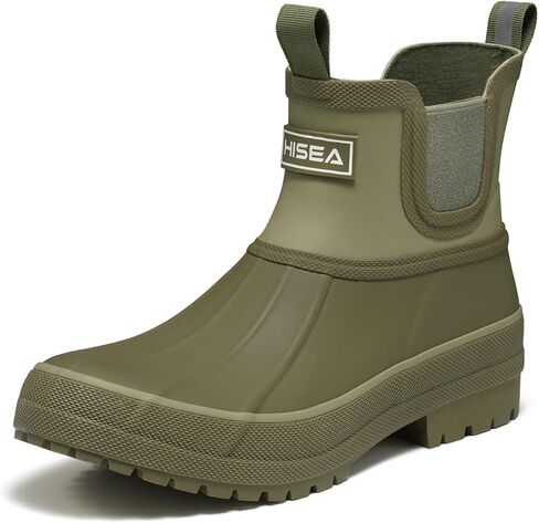 HISEA Women's Duck Chelsea Rain Boots Waterproof Short Garden Boot Outdoor Mud Boots in Kuwait