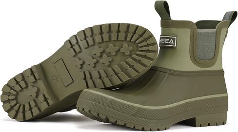 HISEA Women's Duck Chelsea Rain Boots Waterproof Short Garden Boot Outdoor Mud Boots in Kuwait