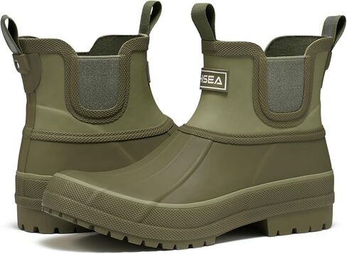 HISEA Women's Duck Chelsea Rain Boots Waterproof Short Garden Boot Outdoor Mud Boots in Kuwait