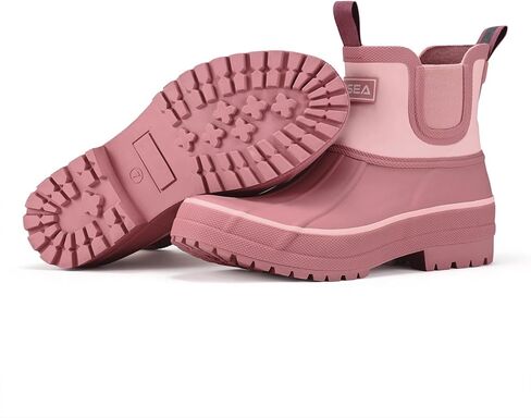 HISEA Women's Duck Chelsea Rain Boots Waterproof Short Garden Boot Outdoor Mud Boots in Saudi Arabia