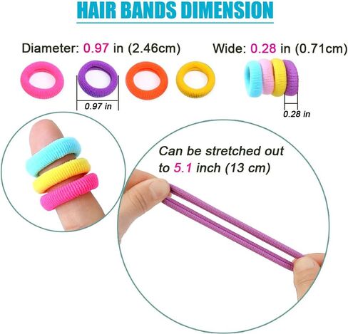 100 قطعة من ربطات شعر الأطفال، أربطة شعر مرنة، أربطة شعر صغيرة للفتيات، أربطة مطاطية، حوامل ذيل حصان مرنة (10 ألوان داكنة) in Kuwait