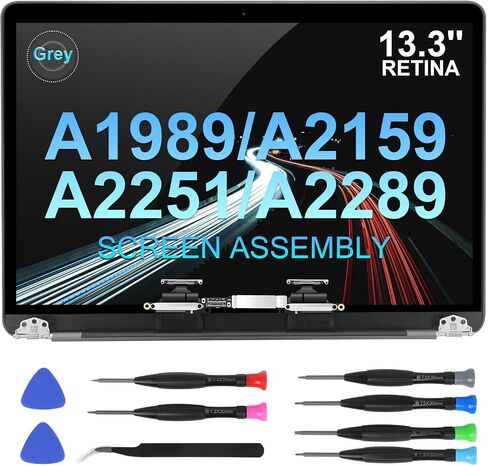 YUSE Screen Replacement for 13.3" MacBook Pro A1989 A2159 A2289 A2251 2018 2019 2020 Year Retina, A Full LED LCD Display Assembly Model: 3358 3214 3301 3348 3456 2560x1600 (Space Grey) in Saudi Arabia