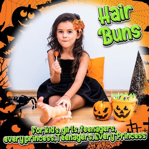 Sibba 6 Pieces Halloween Hair Bows Clip Bow Hair Pins Pumpkin Bat Pattern Cute Clip Barrette Boutique Hairband Accessories for Baby Girls in Saudi Arabia