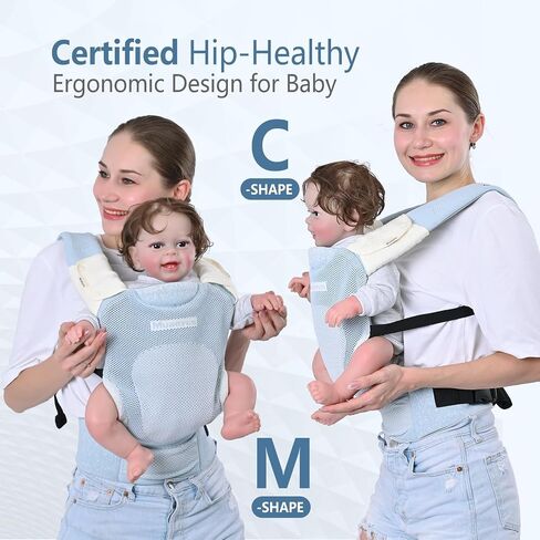 Baby Carrier Newborn to Toddler, Ergonomic, Breathable and Lightweight Newborn Carrier, Infant Carrier for 7-33 lbs, Easy Adjustable, Soft, Gray in Saudi Arabia