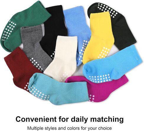 baby socks, cotton crew children's socks, non-slip grip socks, unisex, for toddlers, boys, girls in Saudi Arabia