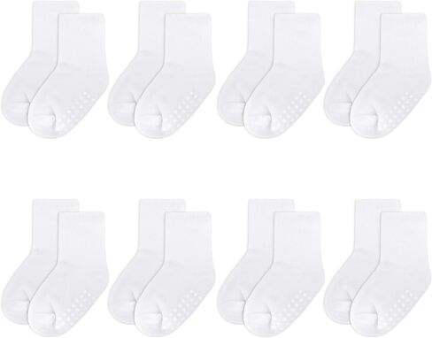 baby socks, cotton crew children's socks, non-slip grip socks, unisex, for toddlers, boys, girls in Saudi Arabia