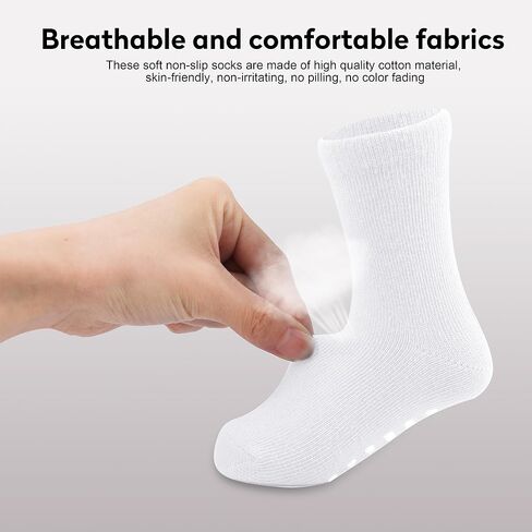baby socks, cotton crew children's socks, non-slip grip socks, unisex, for toddlers, boys, girls in Saudi Arabia