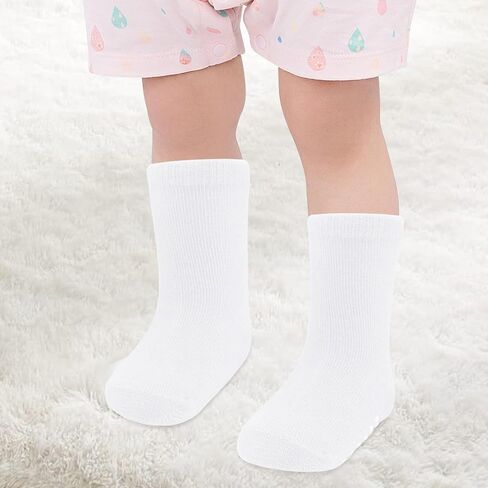 baby socks, cotton crew children's socks, non-slip grip socks, unisex, for toddlers, boys, girls in Saudi Arabia