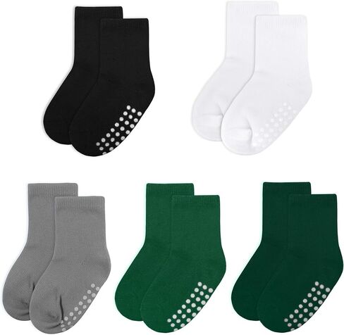 baby socks, cotton crew children's socks, non-slip grip socks, unisex, for toddlers, boys, girls in Saudi Arabia
