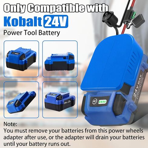عبوتان من محول عجلة الطاقة لمحول محول بطارية ليثيوم Kobalt 24V Max مع مفتاح وصمامات ومحطات أسلاك، مع سلك قياس 14، وموصل طاقة لصناديق سيارات Rc، والروبوتات، والاستخدام بنفسك in Saudi Arabia