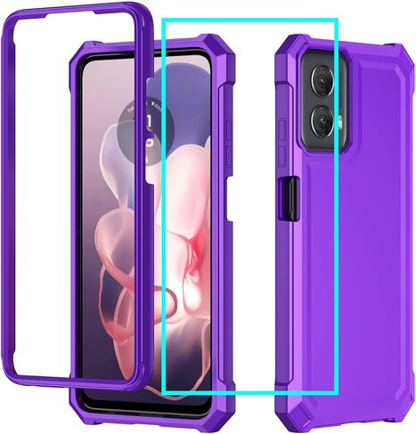 for Motorala Moto G Stylus 5G 2024 Case with Screen Protector,Moto G Stylus 5G Phone Case 2024 Front Back Full Body Protection Military Grade Shockproof Bumper Cover for Motorala G Sylus 2024 Purple in Saudi Arabia