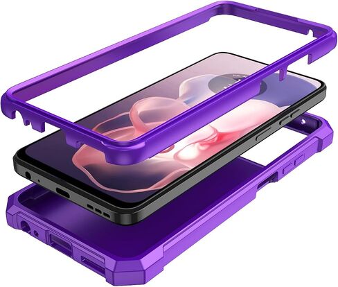 for Motorala Moto G Stylus 5G 2024 Case with Screen Protector,Moto G Stylus 5G Phone Case 2024 Front Back Full Body Protection Military Grade Shockproof Bumper Cover for Motorala G Sylus 2024 Purple in Saudi Arabia