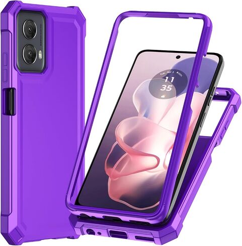 for Motorala Moto G Stylus 5G 2024 Case with Screen Protector,Moto G Stylus 5G Phone Case 2024 Front Back Full Body Protection Military Grade Shockproof Bumper Cover for Motorala G Sylus 2024 Purple in Saudi Arabia
