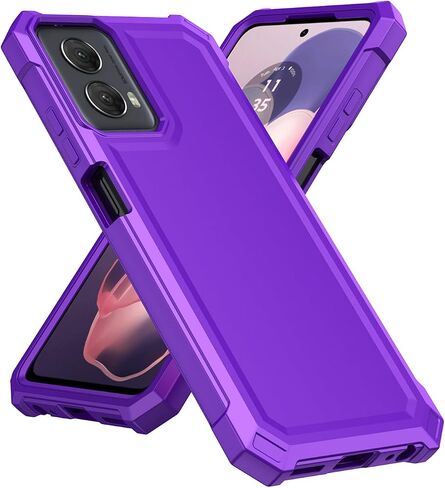 for Motorala Moto G Stylus 5G 2024 Case with Screen Protector,Moto G Stylus 5G Phone Case 2024 Front Back Full Body Protection Military Grade Shockproof Bumper Cover for Motorala G Sylus 2024 Purple in Saudi Arabia