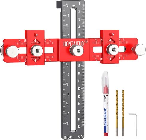 Enhanced Model Cabinet Hardware Jig,Adjustable Cabinet Handle Template Tool for Knobs,Handles and Pulls,Drawer Hardware Jig for Drawer Cabinet Installation,High Precise Woodworking Drill Guide in Saudi Arabia