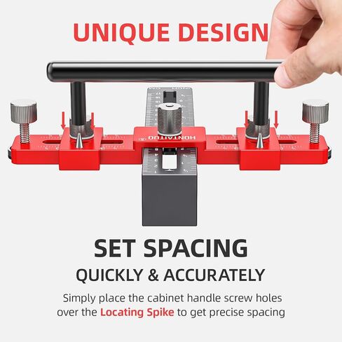 Enhanced Model Cabinet Hardware Jig,Adjustable Cabinet Handle Template Tool for Knobs,Handles and Pulls,Drawer Hardware Jig for Drawer Cabinet Installation,High Precise Woodworking Drill Guide in Saudi Arabia