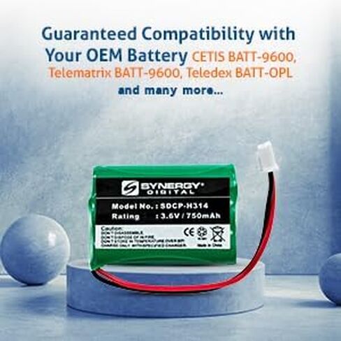 Synergy Digital Cordless Phone Battery, Compatible with Telematrix BATT-9600 Cordless Phone Combo-Pack includes: 5 x SDCP-H314 Batteries in Saudi Arabia