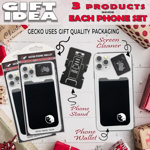 Phone Wallet - Adhesive Card Holder - Cell Phone Pouch - Stick on Lycra Pocket by Gecko - Carry Credit Cards and Cash in Saudi Arabia