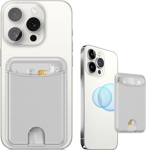 Miroddi for Magsafe Wallet حامل بطاقات مغناطيسي للهاتف iPhone 16 15 14 13 12 سلسلة محفظة جلدية مغناطيسية تناسب 4 بطاقات و3 حامل نقدي رفيع للغاية RFID، أبيض in Kuwait