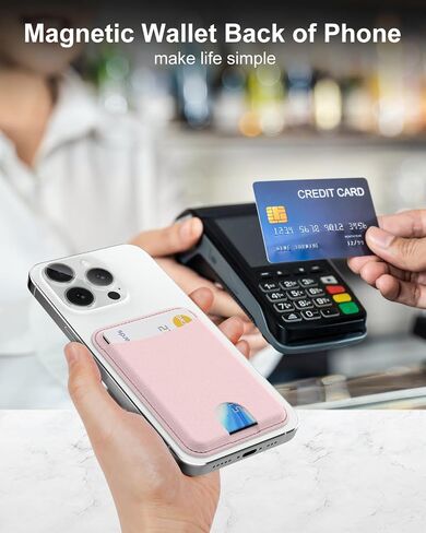 Miroddi for Magsafe Wallet حامل بطاقات مغناطيسي للهاتف iPhone 16 15 14 13 12 سلسلة محفظة جلدية مغناطيسية تناسب 4 بطاقات و3 حامل نقدي رفيع للغاية RFID، أبيض in Kuwait