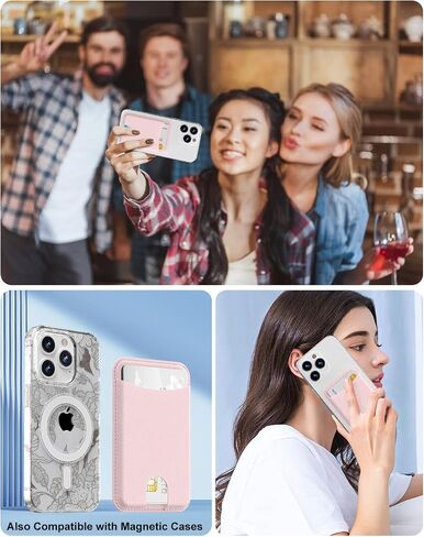 Miroddi for Magsafe Wallet حامل بطاقات مغناطيسي للهاتف iPhone 16 15 14 13 12 سلسلة محفظة جلدية مغناطيسية تناسب 4 بطاقات و3 حامل نقدي رفيع للغاية RFID، أبيض in Kuwait