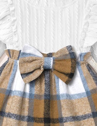 Baby Girl Clothes Infant Dress Plaid Ruffle Long Sleeve Dresses + Headband Cute Fall Winter Baby Dress in Saudi Arabia