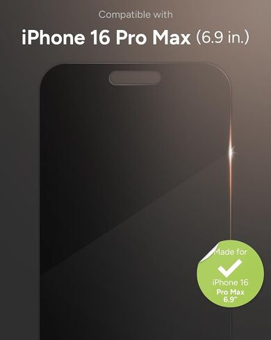 ZAGG Glass Elite Privacy 360 Screen Protector for iPhone 16 Pro Max – 4-Way Privacy, Ultra-Strong Tempered Glass, 5X Stronger, InvisibleShield, Smudge-Free, Easy Install, Recycled Content in Saudi Arabia