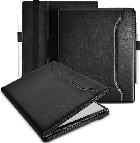 حافظة E NET-CASE لهاتف Onyx Boox GO مقاس 10.3 بوصات ePaper، تصميم جديد محسّن غطاء حامل دوار 360 درجة مع حامل قلم/حزام يد ونوم/استيقاظ تلقائي (أسود) in Kuwait
