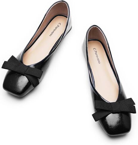C.Paravano Women's Flats | Ballet Flats Shoes for Women | Square Toe Flats| Bowknot Comfortable Casual Dressy Women Shoes in Saudi Arabia