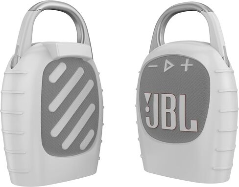 Silicone Cover Case for JBL Clip 5 Portable Mini Bluetooth Speaker,for JBL Clip 5 Travel Carrying Skin Sleeve Sheell Bag Accessories w/Tie Tape(White) in Kuwait