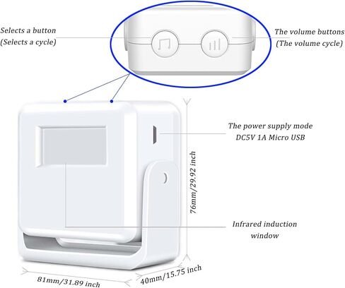 Customized Replaceable Voice Motion Sensor with Sound, Commercial Door Entry Alert, Motion Sensor Sound Player Speaker with USB Cable, Motion Detector Alarm in Saudi Arabia