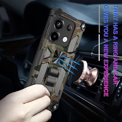 Ysnzaq Camo Case for Xiaomi Redmi Note 13 Pro 5G (Not 4G), Military Grade Shockproof Protective Phone Case with Kickstand for Redmi Note 13 Pro 5G MC Army Green in Saudi Arabia
