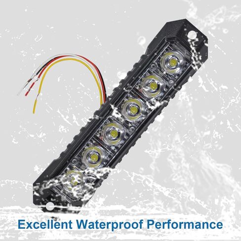 4 قطع أضواء ستروب للشاحنات، أضواء الطوارئ للمركبات الأضواء الوامضة، 6 مصابيح LED ستروب رأس ضوء الشبكة، لمركبات شاحنات الشرطة لرجال الإطفاء (أحمر وأبيض) in Saudi Arabia
